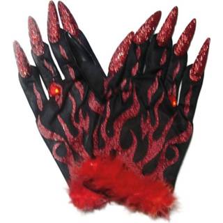 👉 Hand schoenen active rood zwart Enge handschoenen duivel in 8712364744118