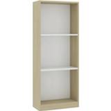 👉 Boeken kast eiken active wit multikleur Boekenkast met 3 schappen 40x24x108 cm spaanplaat en 8719883787374