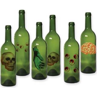 Transparante active fles stickers voor een Halloween party 8712364745269