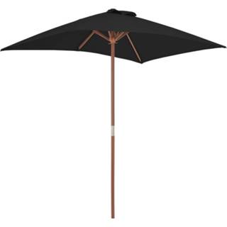 👉 Parasol zwart houten active met paal 150x200 cm 8720286165669