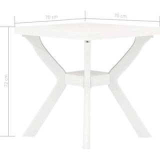 👉 Bistrotafel 70x70x72 cm kunststof wit