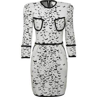 👉 Dress vrouwen beige Jacquard butterflies all-over bodycon 8052672120717