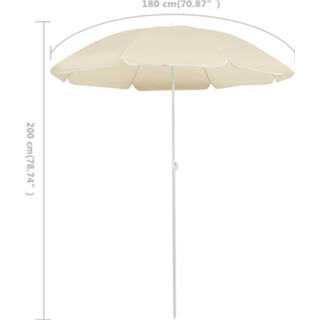 👉 Parasol zandkleurig active met stalen paal 180 cm 8720286204962