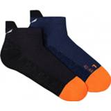 👉 Sock mannen blauw oranje zwart Salewa - Wildfire All Mountain Hemp Low Wandelsokken maat 42-44, zwart/blauw/oranje 4053866402026