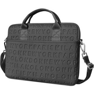 👉 Laptoptas zwart active WiWU 13,3 inch schokbestendige dropproof mode slanke schouder handtas (zwart)