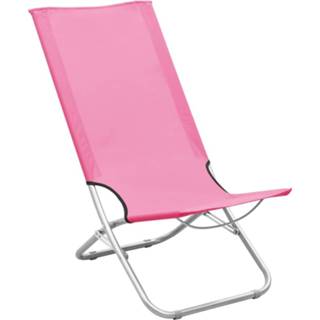 👉 Strand stoel stof active roze Strandstoelen 2 st inklapbaar 8720286073315