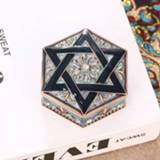 👉 Opbergdoos metalen active Vintage zespuntige ster sieraden (meerblauw)