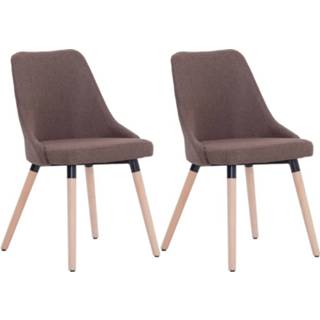 👉 Eetkamerstoel bruin stof active Eetkamerstoelen 2 st 8719883598307