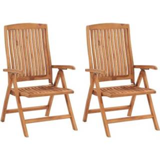 👉 Terrasstoel teakhout VidaXL tuinstoel verstelbaar 60x74,5x104cm 2 stuks 8719883827483
