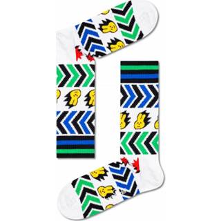 👉 Happy Socks - Speed Thin Crew Sock - Multifunctionele sokken maat 36-40, wit/grijs/zwart