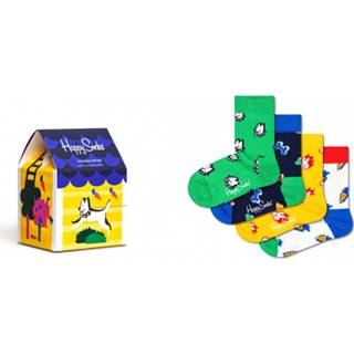 👉 Happy Socks - Kid's Pets Socks Gift Set 4-Pack - Multifunctionele sokken maat 12-24 Months, oranje/groen