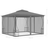 👉 Gordijn active grijs antraciet Prieel met gordijnen 300x300x265 cm 8719883809694