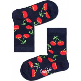 👉 Happy Socks - Kid's Cherry Sock - Multifunctionele sokken maat 4-6 Years, zwart