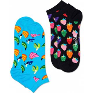 👉 Sock uniseks zwart turkoois Happy Socks - Banana Low 2-Pack Multifunctionele sokken maat 36-40, turkoois/zwart 7333102332483