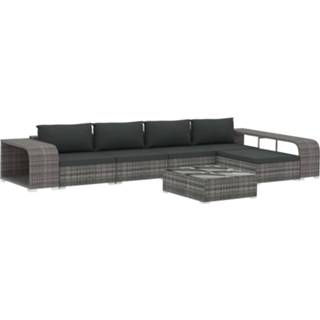 👉 Grijs active 8-delige Loungeset met kussens poly rattan 8719883725390
