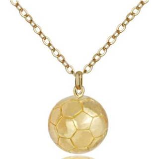 👉 Sportbal goud active vrouwen 2 STUKS Driedimensionale Hanger Ketting, Stijl: Dames Voetbal Champagne