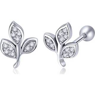 👉 Diamant oorbel zilveren active vrouwen Sterling blad diamanten oorbellen Vrouwelijke