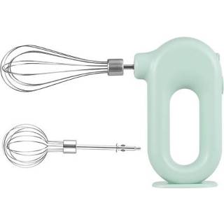 👉 Klopper groene active Draadloze handheld elektrische ei cake mixer, specificatie: dubbele staaf (groene ui)