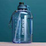 👉 Waterfles blauw plastic active 2.2L waterbeker met grote capaciteit Sport- en fitnessrietje Hittebestendig vat (blauw)