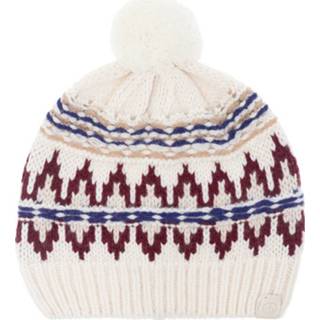 👉 Beanie onesize vrouwen wit Wool pompom