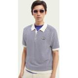 👉 XXL mannen polo's wit Scotch & Soda Knitted stripe polo 8719029692753