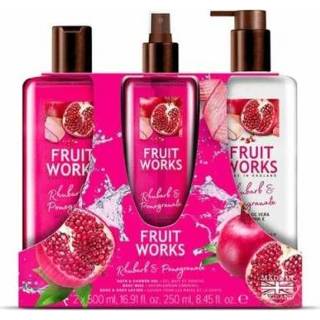 👉 Douche gel Fruit Works Rhubarb & Pomegranate Body Mist Shower Lotion Set 250 ml + 2 x 500 5055443688747