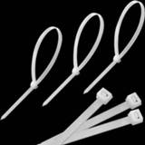 👉 Kabelbinder wit nylon active 1000 STKS 3 x 100 mm zelfsluitende kabelbinders met draadrits (wit)