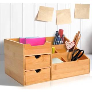 👉 Bureau organizer active HOMCOM 2 laden opbergdoos kantoor box organisatie natuur 6011607466421