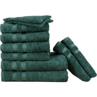 👉 Dekbed katoen groen 11 Delig - Luxe Badgoed pakket Donkergroen Discounter