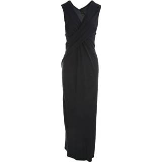 👉 Sleeveless vrouwen blauw Crossed Long Dress