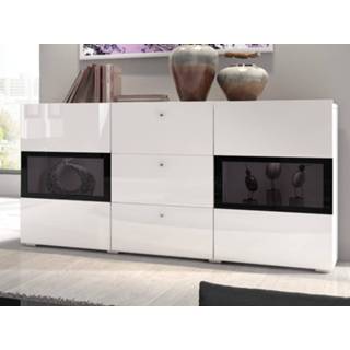 👉 Commode BABEL 2 deuren en 3 lades wit/hoogglans wit zonder led