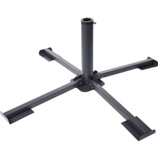 👉 Parasol metaal zwart 4goodz Opvouwbare Kruisvoet, Geschikt Voor Tegels 40 Cm 6013924141166