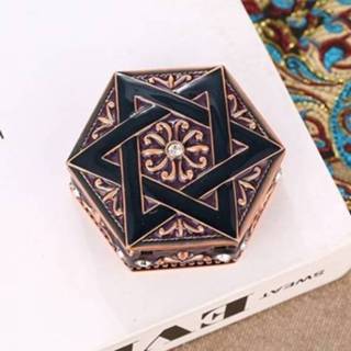 👉 Opbergdoos paars metalen active Vintage zespuntige ster sieraden (paars)