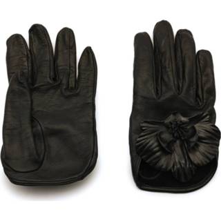 👉 Glove leather vrouwen zwart Embellished gloves