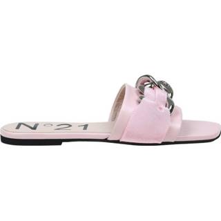 👉 Slippers vrouwen roze with oversized chain