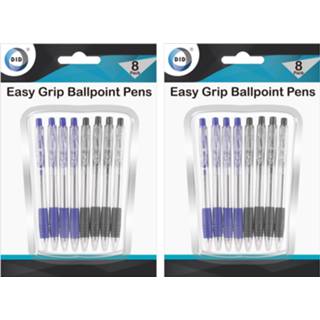 👉 Balpen multi kunststof volwassenen Easy grip balpennen set 24x stuks in 2 kleuren 14 cm