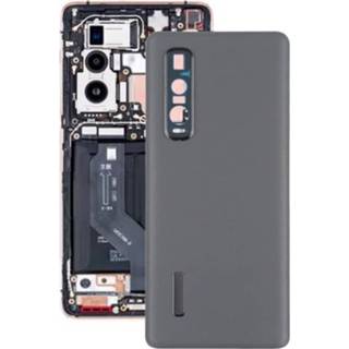 👉 Batterij zwart active Originele lederen materiaal achterkant voor OPPO Find X2 Pro CPH2025 PDEM30 (zwart)