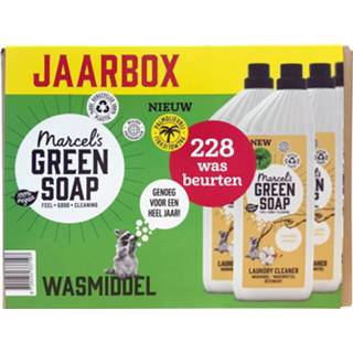 👉 Wasmiddel donkergroen active Marcel's Green Soap Katoen&Vanille Jaarbox 12 liter 8720254337197