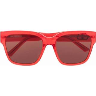 👉 Zonnebril rood onesize vrouwen Flat Square Sunglasses In Red