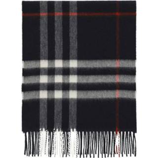 👉 Onesize vrouwen blauw The Classic Check Cashmere Scarf