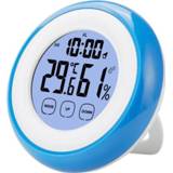 👉 Hygrometer blauw active Multifunctionele touchscreen-thermometer en met achtergrondverlichting wekker (TS-S67-BU blauw)