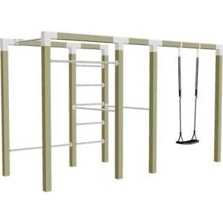 👉 Fitnessapparaat hout zwart Outdoor Fitnesstoestel Geïmpregneerd - Model 3 5703393740564