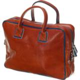 👉 Laptoptas blauw leer Mutsaers Leren - The Sleeve Plus Cognac/blauw 13.3 inch 8720634660631