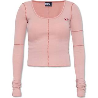 👉 L vrouwen roze T-Ribby top