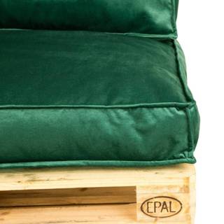 👉 Groen 2L Home & Garden Loungekussen Velvet Donkergroen - 60 x 60cm 8715593079877