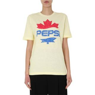 👉 Print T-shirt XS vrouwen geel Pepsi Logo