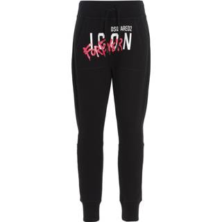 👉 M vrouwen zwart Cropped Graffiti Logo Trackpants