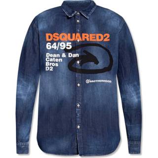 👉 Denim shirt male blauw with logo