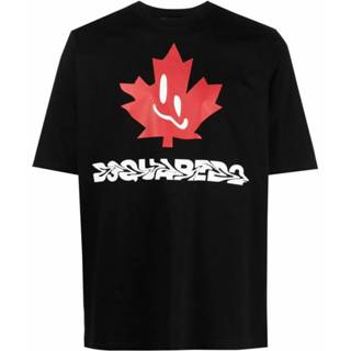 👉 Print T-shirt XL male zwart Canadian Leaf