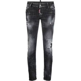 👉 Spijkerbroek vrouwen grijs Distressed denim jeans